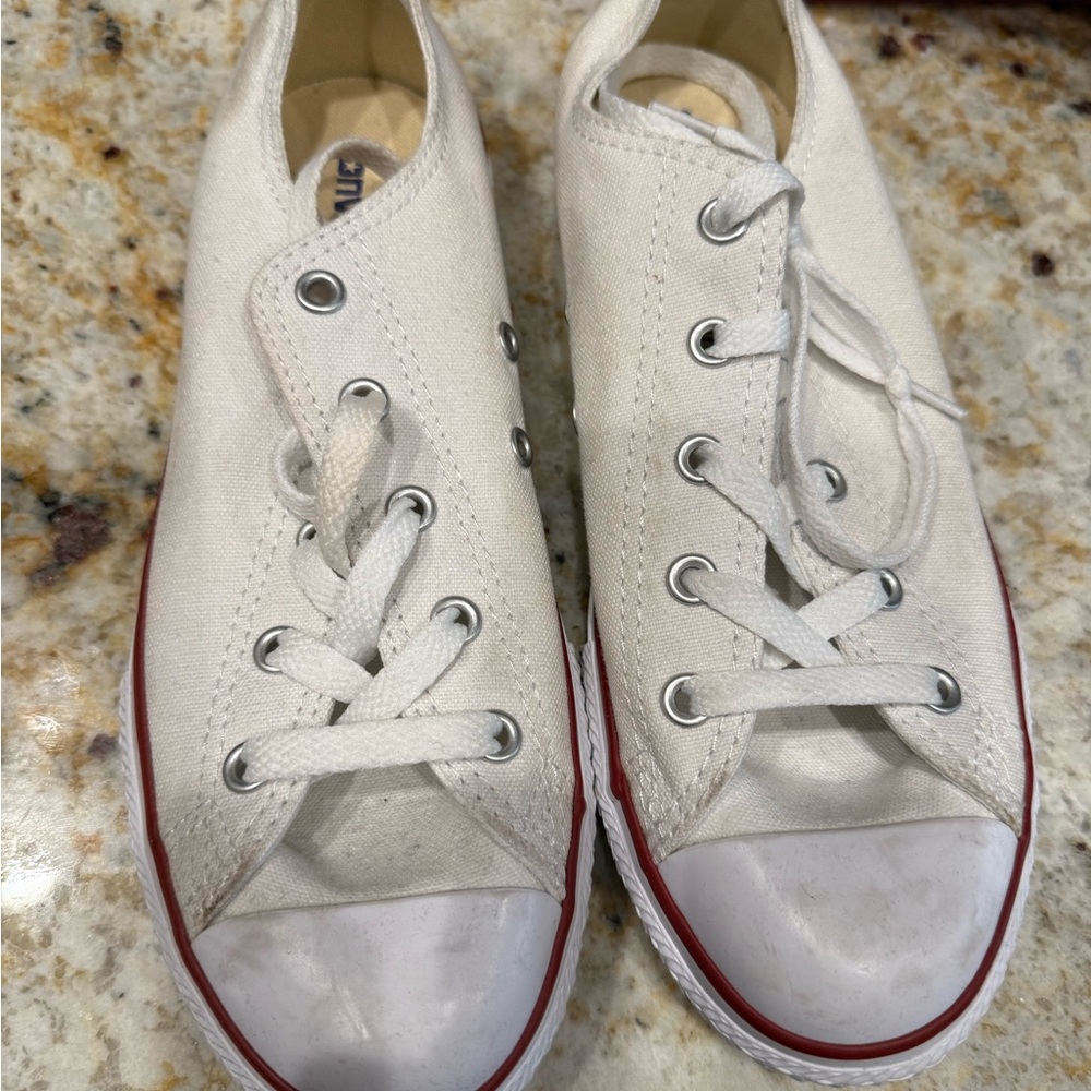 Converse White Canvas Low-Top Sneakers